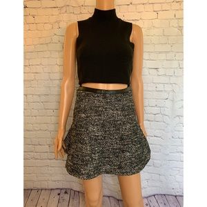 H & M black & White Skirt business casual size 4 faux leather